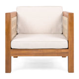 Outdoor Club Chair & Rope Arm And Cushions