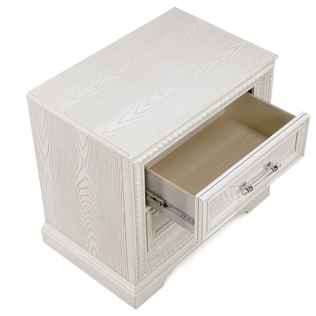 2 Drawer Storage Nightstand Bedroom Furniture - Antique White