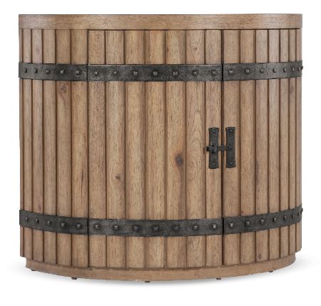 Rustic Demilune Nightstand with Metal Accents - 6952-90115-80