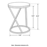 Balboa - Round Accent Side Table With Sculptural Base - White