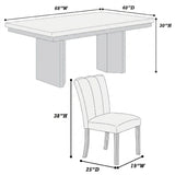 2 Tone Dining Table Set With Upholstered Side Chairs