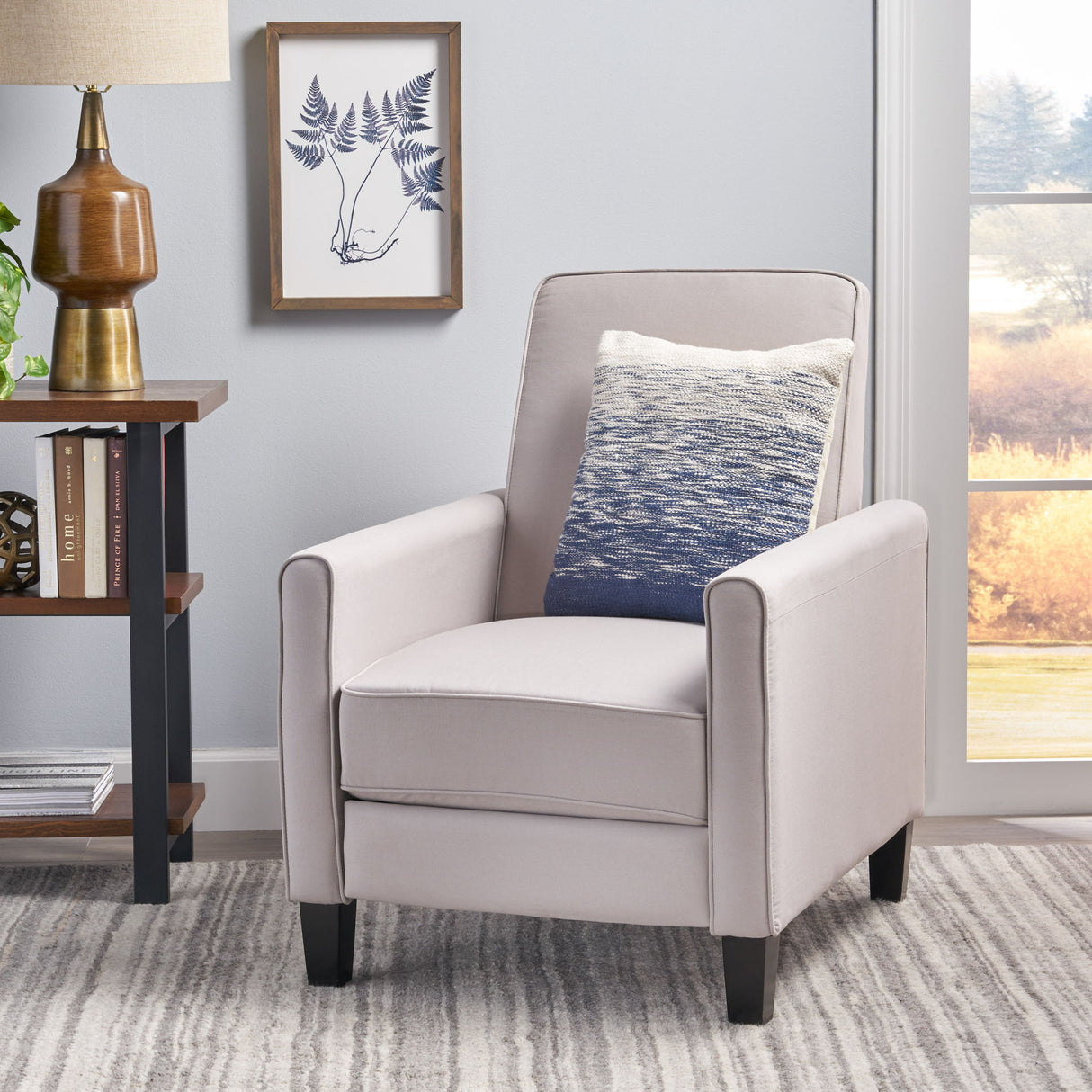 Upholstered Push Back Recliner Chair For Living Room