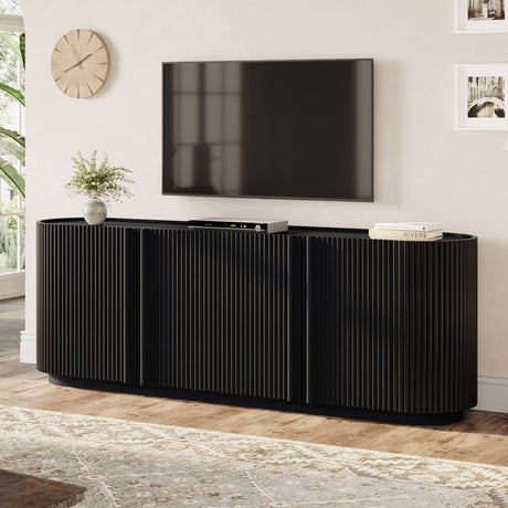 TV Stand With Fluted Tambour Style Door