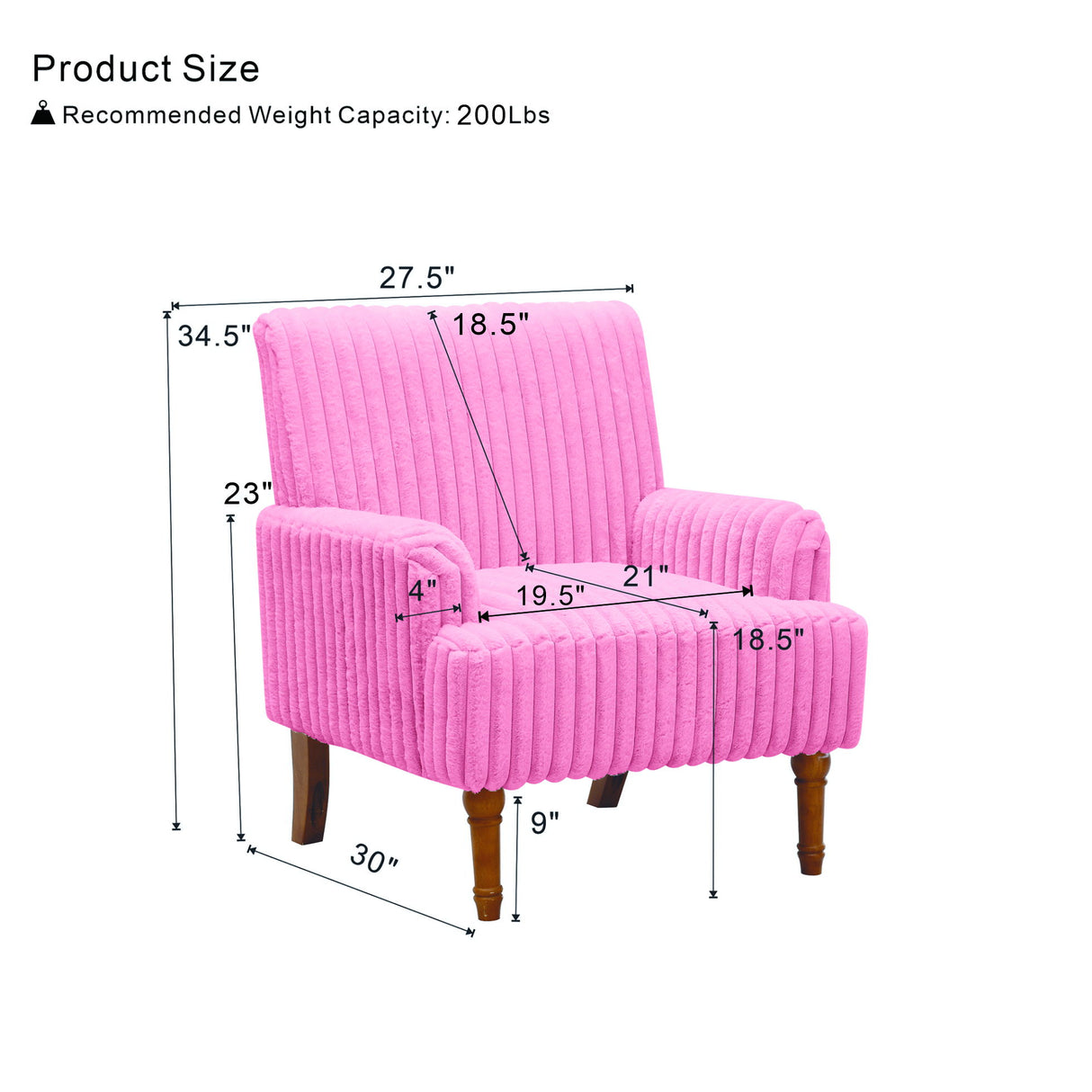 Accent Comfortable Upholstered Armchair For Living Room