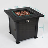 Square Fire Pit Table - Brown
