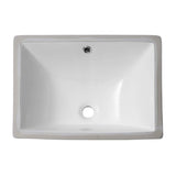 European Style Ceramic Rectangular Undermount Bathroom Sink With Overflow