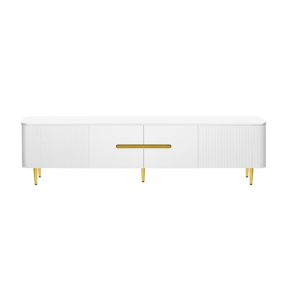 TV Stand For TVs, Media Console With 4 Spacious Cabinets For Living Room