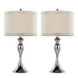Ashland - Contemporary Table Lamp With Trim (Set of 2) - Polished Chrome / Cream