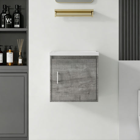 Floating Bathroom Vanity Combo, Wall Mounted Cabinet With Sink & Soft Close Doors For Small Bathrooms