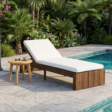 Adjustable Outdoor Chaise Lounge Patio Recliner With Removable Cushion