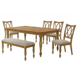 Dining Chair, Double X Back Kitchen Chairs (Set of 2) - Brown