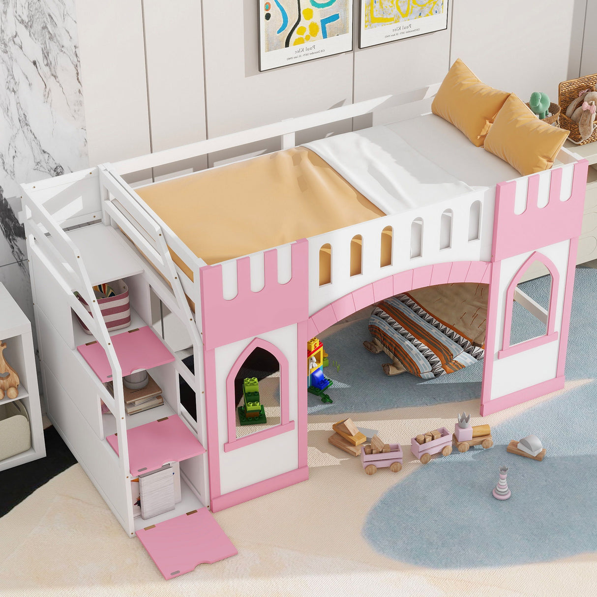 Loft Bed With Storage Staircase And Windows