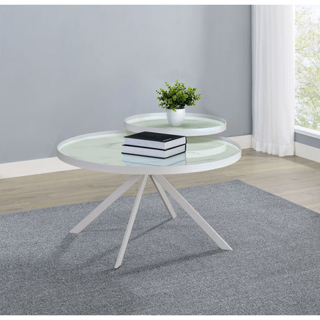 Shayne - Round Top Coffee Table With 2 Tier Design