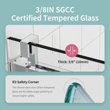Frameless Sliding Shower Door With Soft- Close, 3 / 8" Tempered Glass