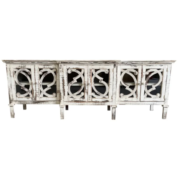 VA   HARP   4DR   CONSOLE W/GLASS   WHITE - HARP4D