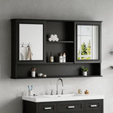 Wall Mounted Bathroom Medicine Cabinet With Double Mirrored Doors