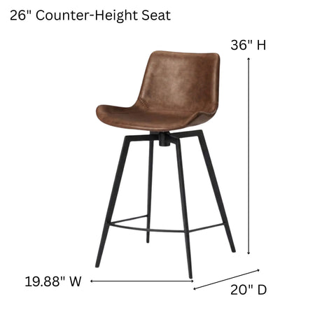 Swivel Counter Stool - Brown
