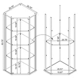 Lysander - 4 Shelf Curio Cabinet With Triangular Silhouette - Black