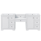 Double Sink Bathroom Vanity With Countertop, 2 Ceramic Sinks, 6 Drawers, Soft Close Design