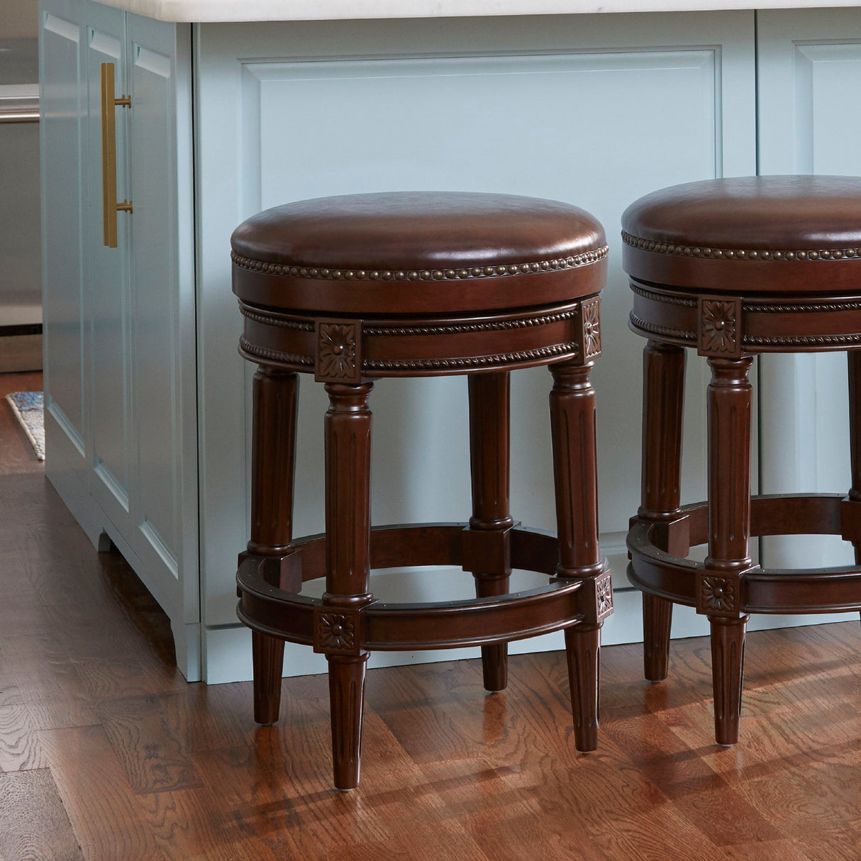 Rustic Elegance Backless Swivel Stool
