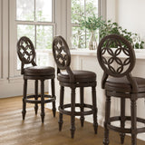 Stool With Back And Swivel Upholstered Seat