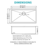 Stainless Steel Undermount Kitchen Sink With Workstation