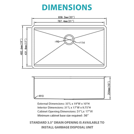 Stainless Steel Undermount Kitchen Sink With Workstation