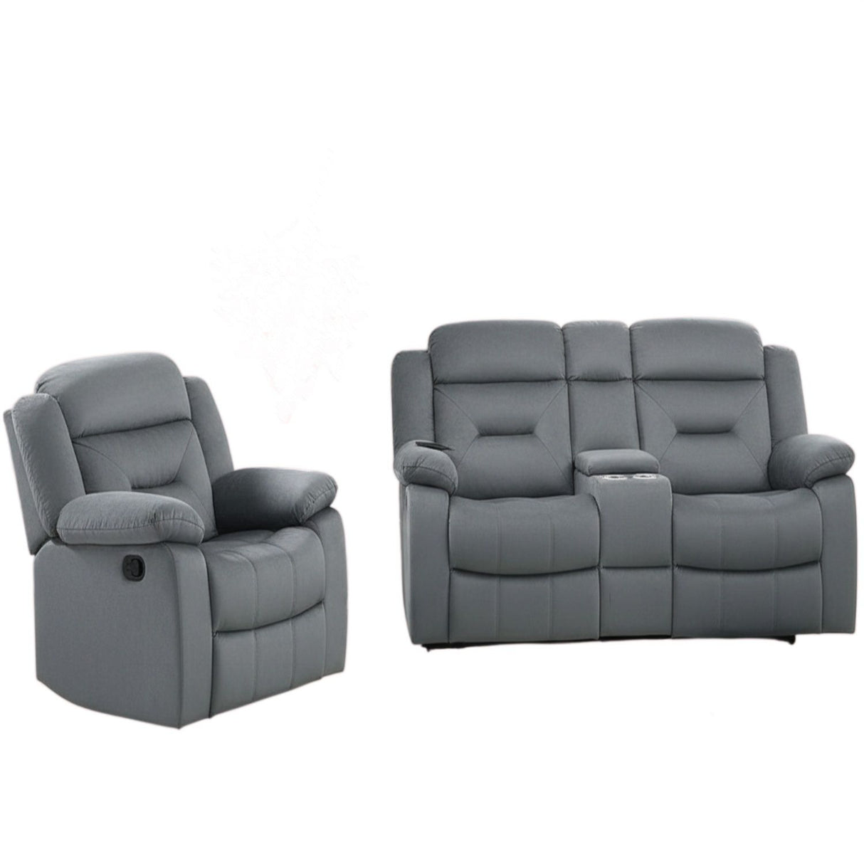 Contemporary Living Room Set With Pillow Arms And Headrest Support