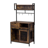 Furniture Style 2 In 1 Pet Friendly Dog Crate Composite Desk Hutch - Rustic Brown