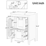 Modern Bathroom Vanity With Sink, Cabinet With 2 Drawers And Door, Adjustable Shelf