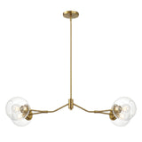 Jewel - 4 Lights Chandelier Ceiling Hanging Light Fixture - Clear / Gold