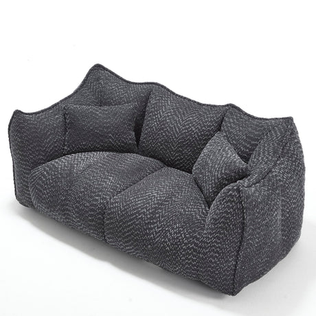 Comfortable Dual Beanbag Chair With High Resilience Foam Core For 2 People