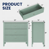 Fluted 3 Drawer Nightstand With Soft Close Slides