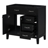 Modern Bathroom Vanity Base Only, 2 Doors And 3 Drawers