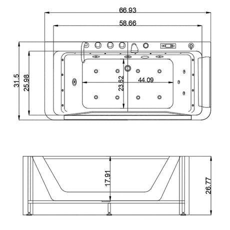 Xavier - Single Massage Bathtub - Milk White
