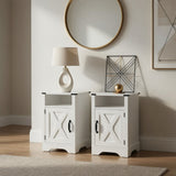 Farmhouse Nightstand, Charging Station & Storage