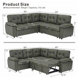 Convertible Sectional Sofa Bed & Pull Out Sleeper And Storage