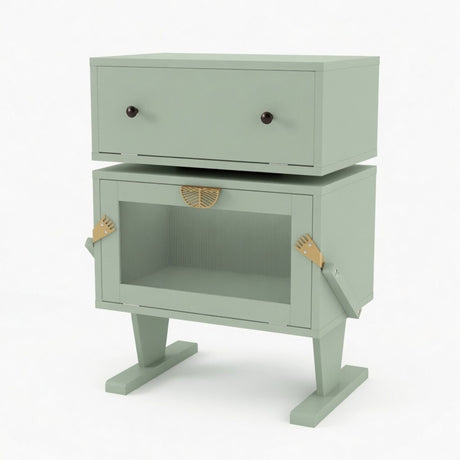 Robot LED Nightstand With 360° Rotating Drawer