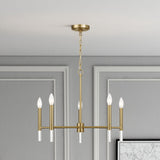 Courtyard - 5 Light Candle Chandelier - Clear / Gold