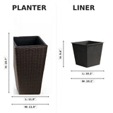 Solhome - Indoor / Outdoor Decorative Planter With Removable Insert (Set of 2) - Brown Ebony