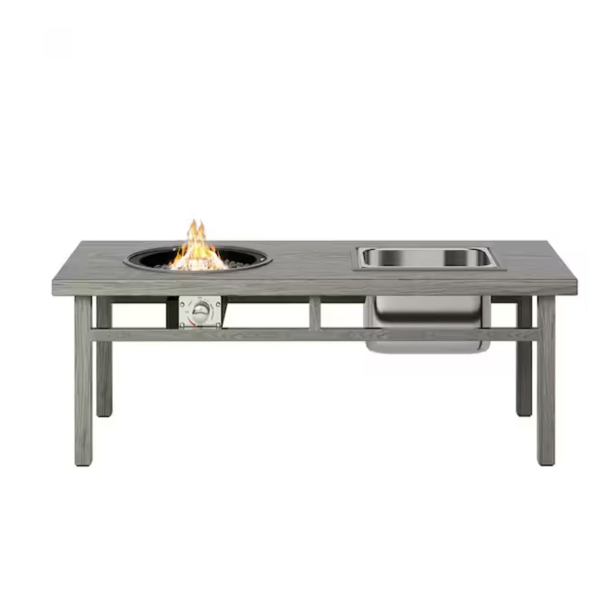 3 In 1 Outdoor Propane Fire Pit Table 50, 000 BTU With Ice Bucket