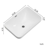 Undermount Bathroom Sink, Vessel Basin For Vanity Countertop - Milk White
