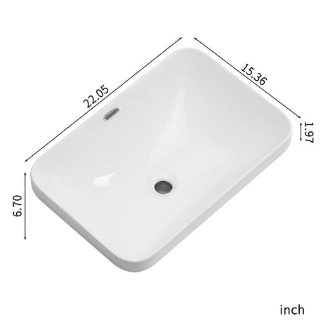 Undermount Bathroom Sink, Vessel Basin For Vanity Countertop - Milk White