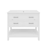 Bathroom Vanity With Ceramic Sink, Tip Out Tray & 2 Full Extension Drawers