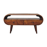 Solid Wood Circular TV Stand