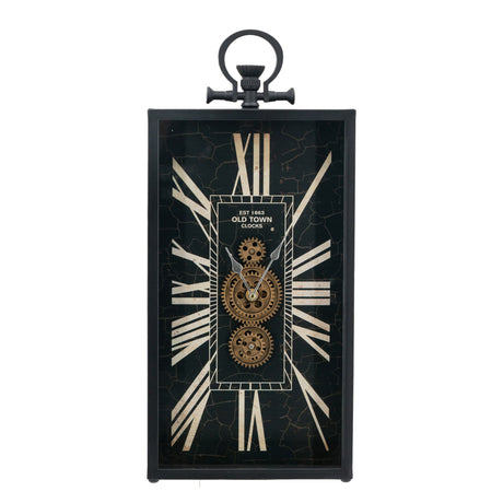 Decorative AndRoman Numeral Table Clock, Home Decor Gear Clock - Multicolor