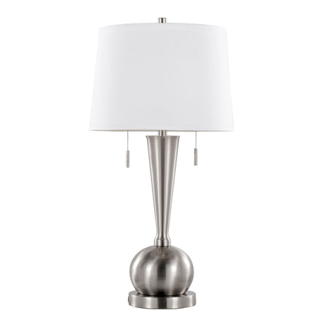 Jules - Contemporary Table Lamp Built In USB Port (Set of 2) - Brushed Nickel