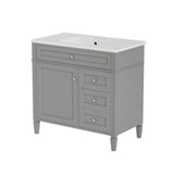 Bathroom Vanity With Top Sink, 2 Drawers, Tip Out Drawer