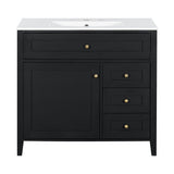 Bathroom Vanity With Sink, Cabinet With 3 Drawers And Adjustable Shelf