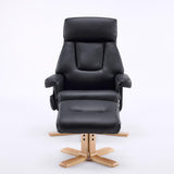 Upholstered Heated Massage 360° Swivel Accent Chair With Ottoman